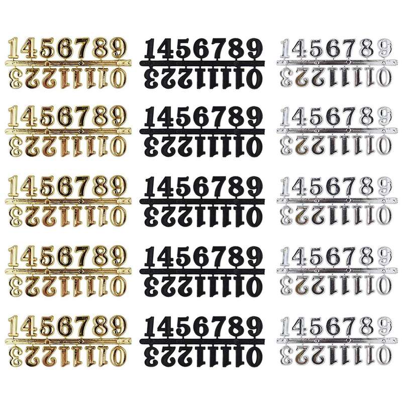 15pcs Diy Clock Numerals Kit Wall Clock Arabic Number for Home Decor