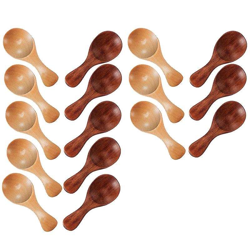 16 Small Wooden Spoons Mini Seasoning Seasoning Salt Honey Teaspoon