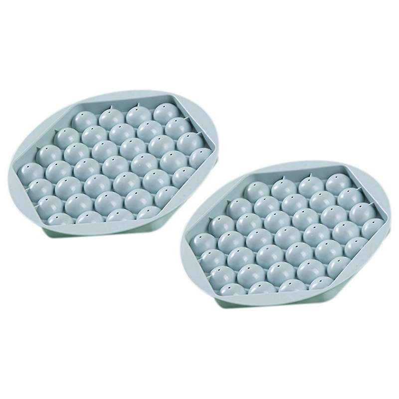 2 Packs Hexagon Round Ice Square Tray with Lid,mini Circle Ice Ball-a