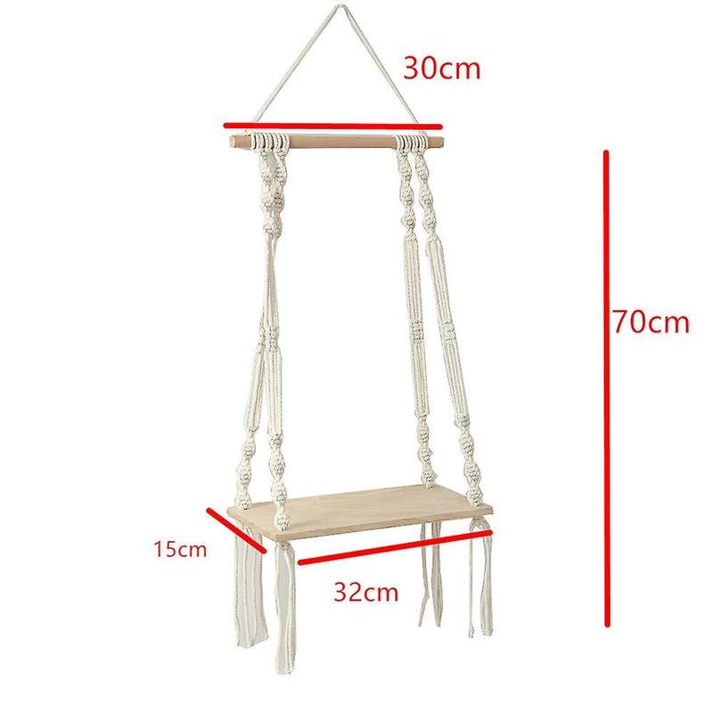 Floating Shelf, Macrame Wall Hanging Shelf, for Living Room, Bedroom