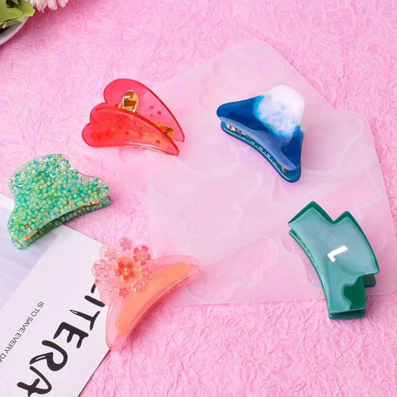 1 Set Hair Grasp Clip Crystal Epoxy Mold Accessories Casting Tool