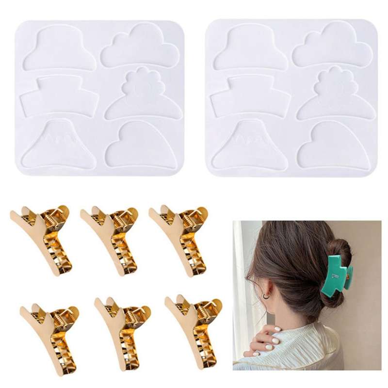 1 Set Hair Grasp Clip Crystal Epoxy Mold Accessories Casting Tool