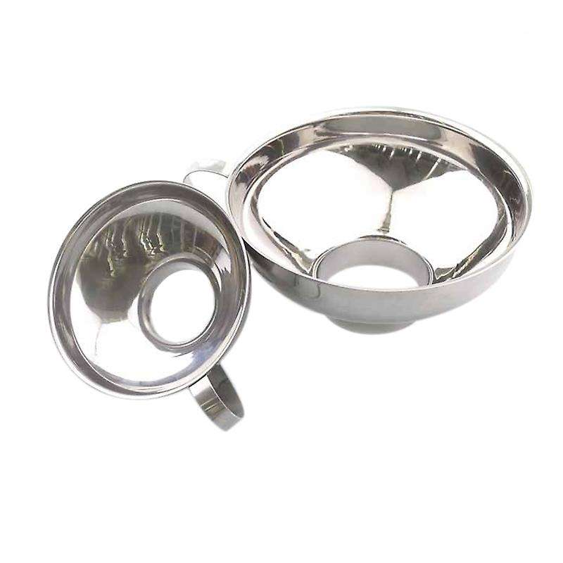 2 Pcs Set for Wide and Regular Jars Stainless Steel Wide Mouth Funnel