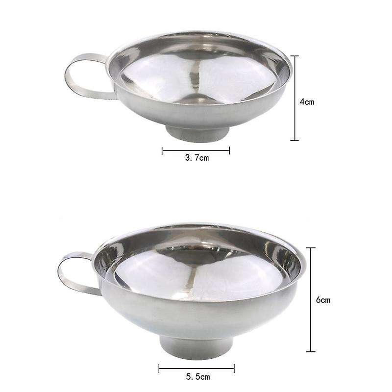 2 Pcs Set for Wide and Regular Jars Stainless Steel Wide Mouth Funnel
