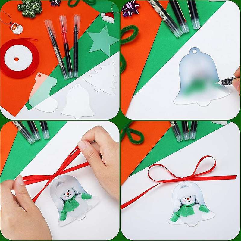 20pcs 3 Inch Clear Acrylic Christmas Ornaments for Christmas Supplies