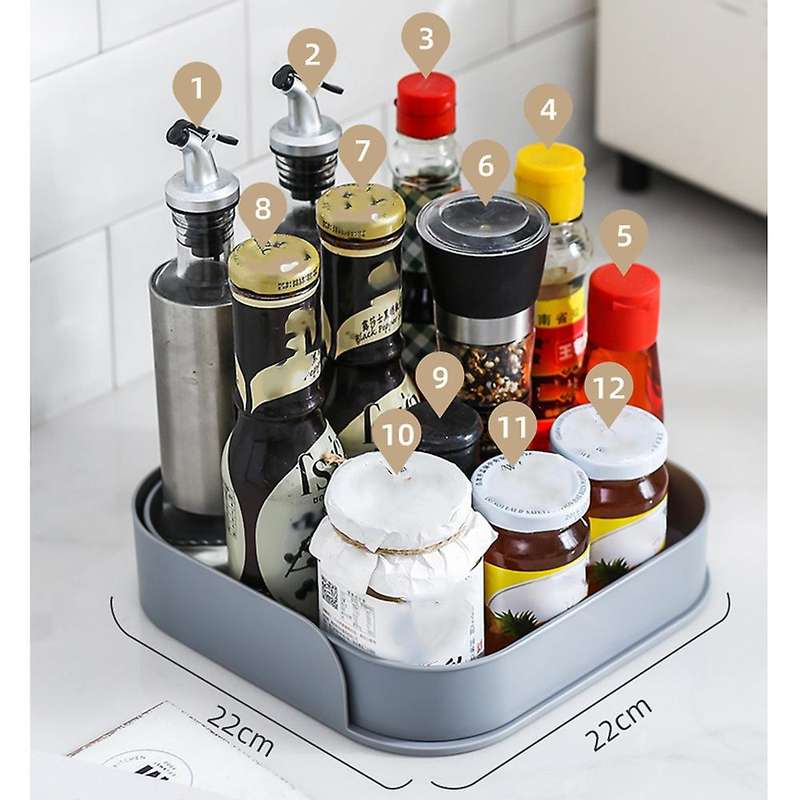 Rotating Kitchen Condiment Storage Refrigerator Beverage Rack White