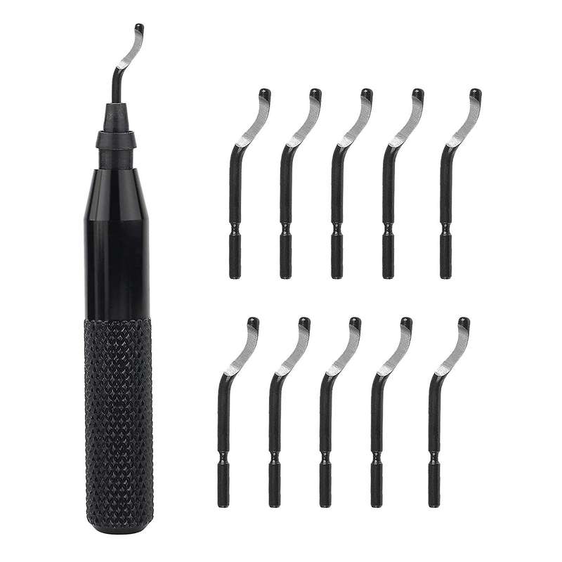 11 Pcs Rotary Hand Deburring Tool Kit for Cutting Deburrs Wood A