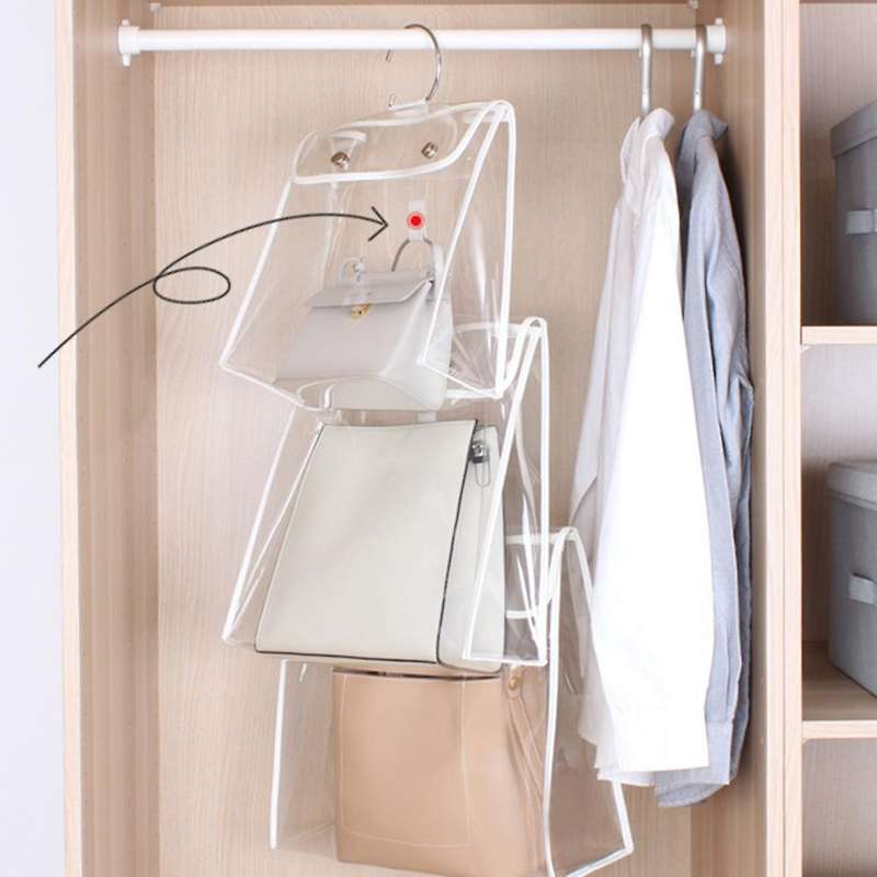 Handbag Dust Cover Hanging Bag Transparent Storage Pouch (white Xs)