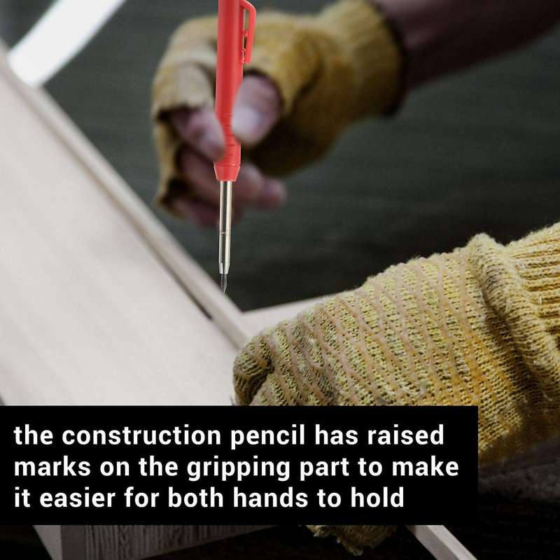5 Pcs Solid Carpenter Pencil Set with 18 Refills and 1 Retractable