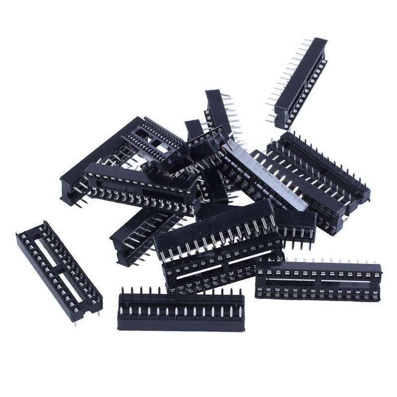 17 Pcs X 28 Pin Dip Ic Sockets Adaptor Solder Type Socket
