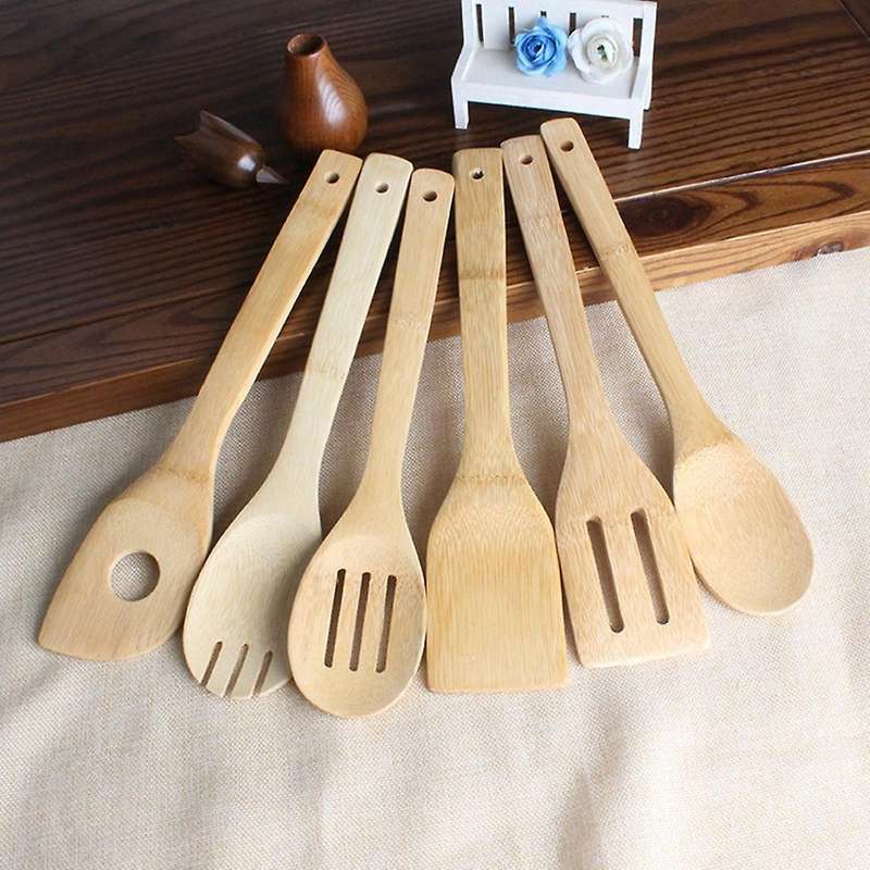6-piece Bamboo Spoon Spatula Kitchen Utensil Wooden Cooking Tool