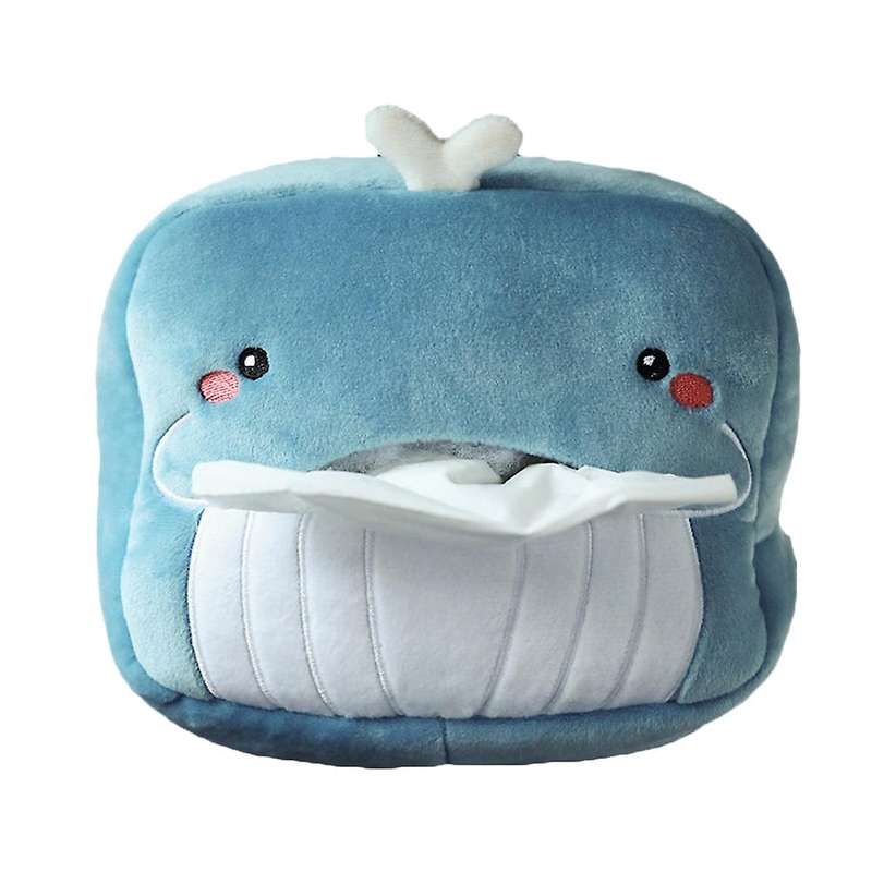 Creative Plush Animals Tissue Box Napkin Box for Car Home (whale)