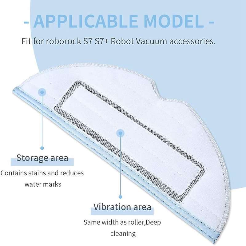 6 Pack Mop Pads for Roborock S7 S7+ T7s Plus Wet Microfiber Soft Pad