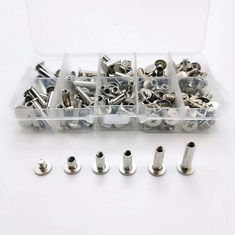 80 Sets Chicago Screws 5 Sizes Screws Studs Rivets,for Leather