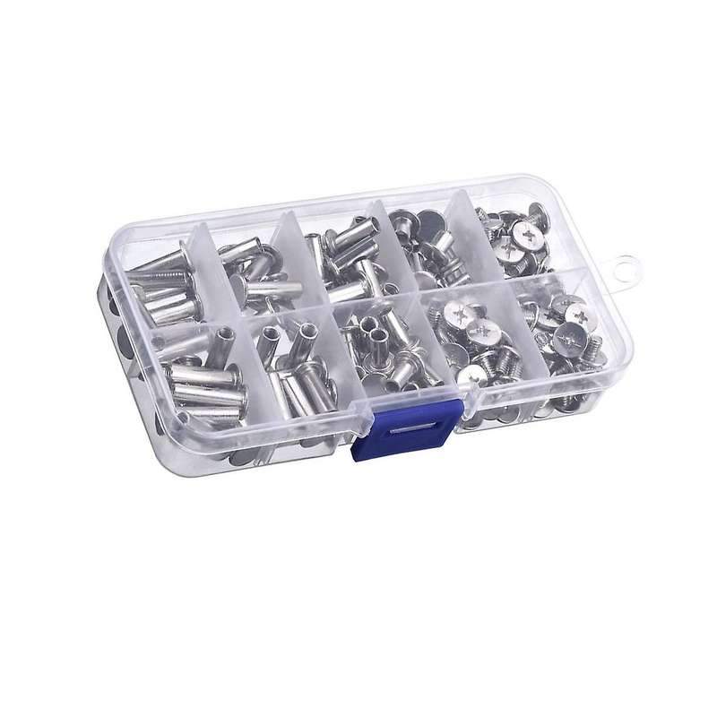 80 Sets Chicago Screws 5 Sizes Screws Studs Rivets,for Leather