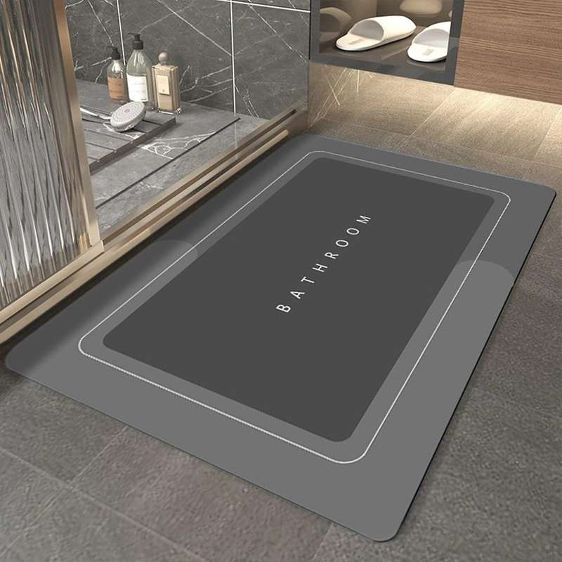 Napa Skin Bathroom Mat Super Absorbent Rug Bath Quick Dry ,dark Gray