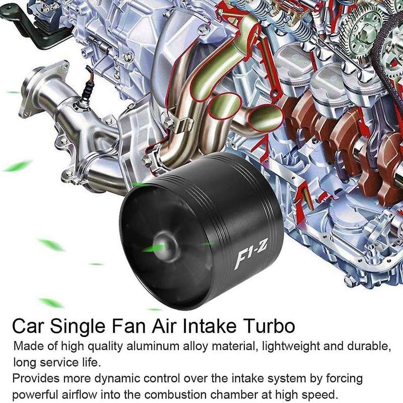Air Intake Turbo, Car Air Intake Turbonator Single Fan (black)