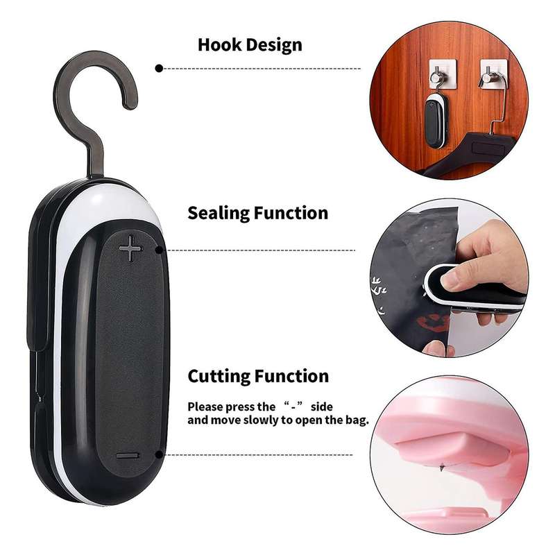 3 Packs Mini Bag Sealer,with Cutter Heat Sealer Food Sealer Bag