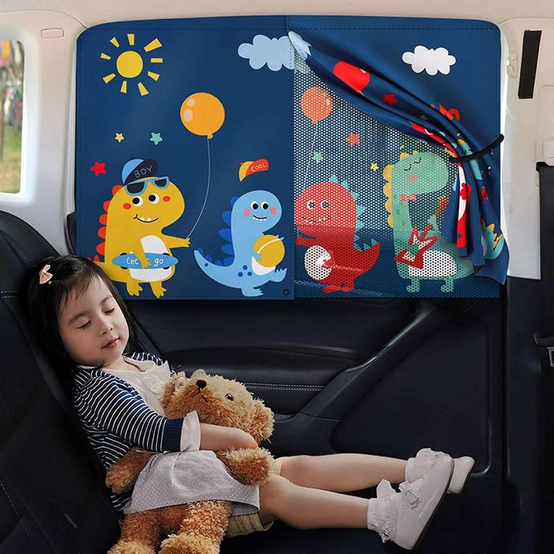 Sunshade Magnetic Suction Car Curtain Rear Side Cute Cartoon Pattern