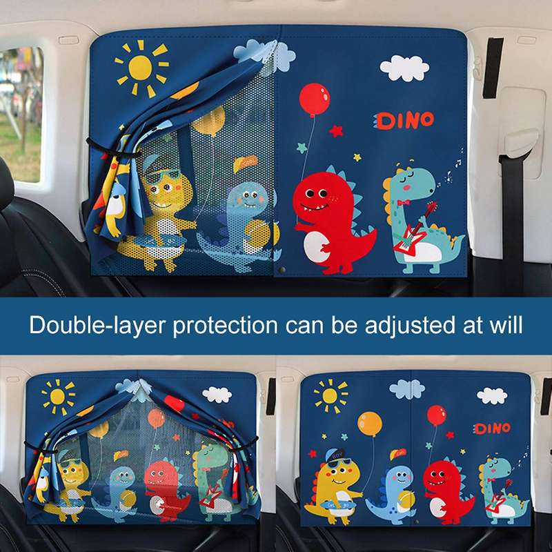 Sunshade Magnetic Suction Car Curtain Rear Side Cute Cartoon Pattern