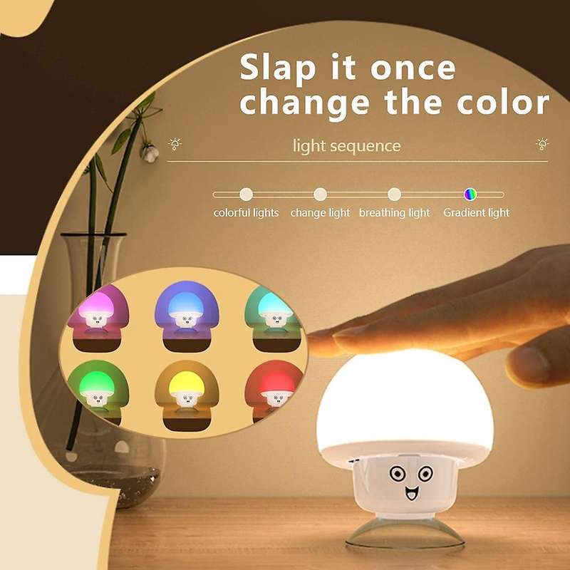 Led Night Light for Kids Room Mushroom Night Lamp for Desk Home Gift