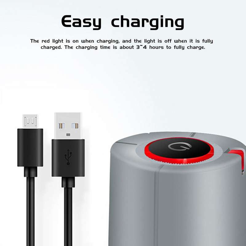 Electric Water Pump Automatic Button Dispenser Usb for Home Gray