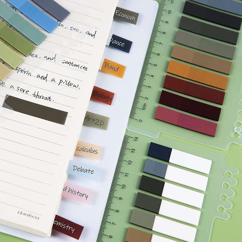 Sticky Tabs,7 Sheets 1400 Tablets, 60 Different Morandi Colors Tabs