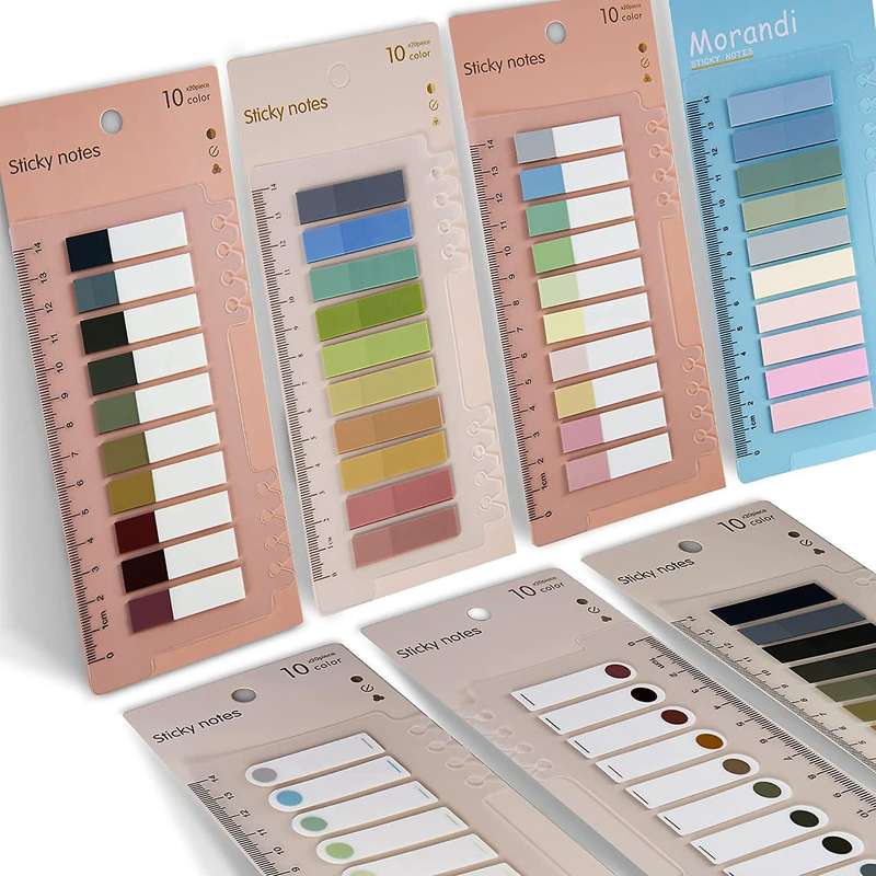 Sticky Tabs,7 Sheets 1400 Tablets, 60 Different Morandi Colors Tabs
