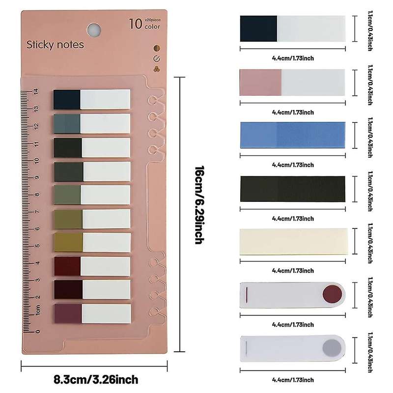Sticky Tabs,7 Sheets 1400 Tablets, 60 Different Morandi Colors Tabs