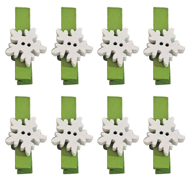 100pcs Mini Cartoon Patch Wooden Clip Christmas Series Wooden Clip 2
