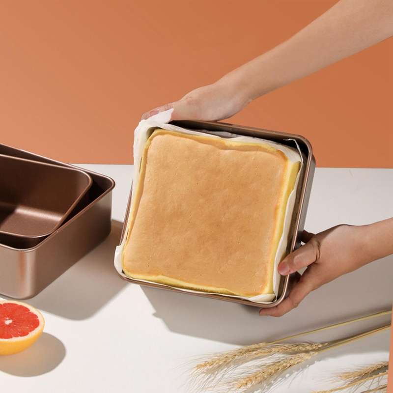 Gold Square Cake Mould Thickening Non-stick Ancient Baking Tray