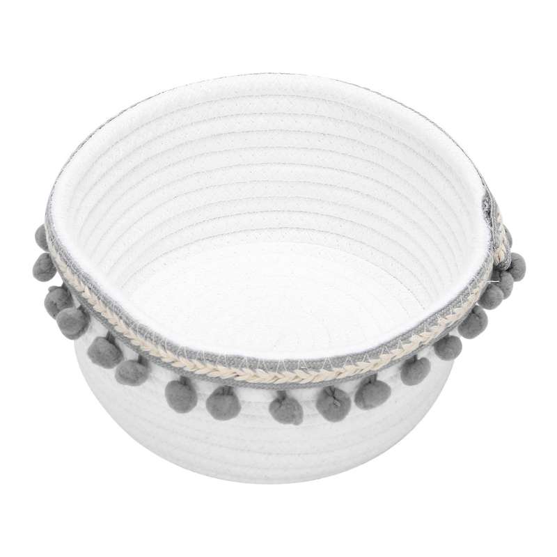 Ball Cotton Rope Woven Basket Nordic Style Debris Storage Box Grey