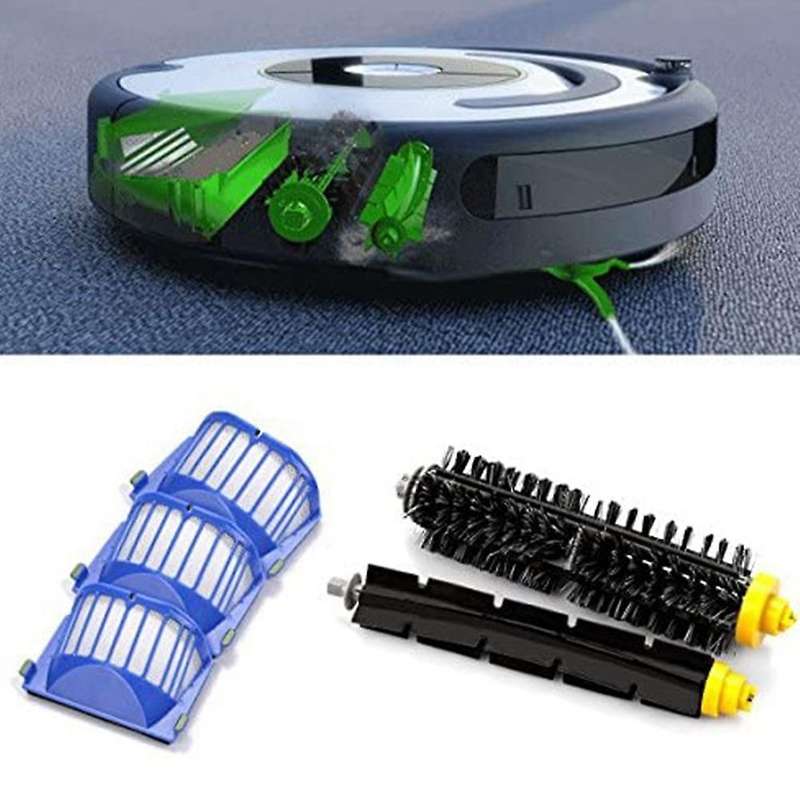 Bristle Brush & Filter & Side Brush for Irobot Roomba 600 Series