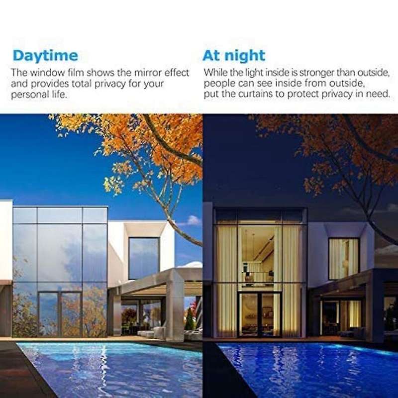 One Way Silver Reflective Adhesive Window Film, for Glass Window A