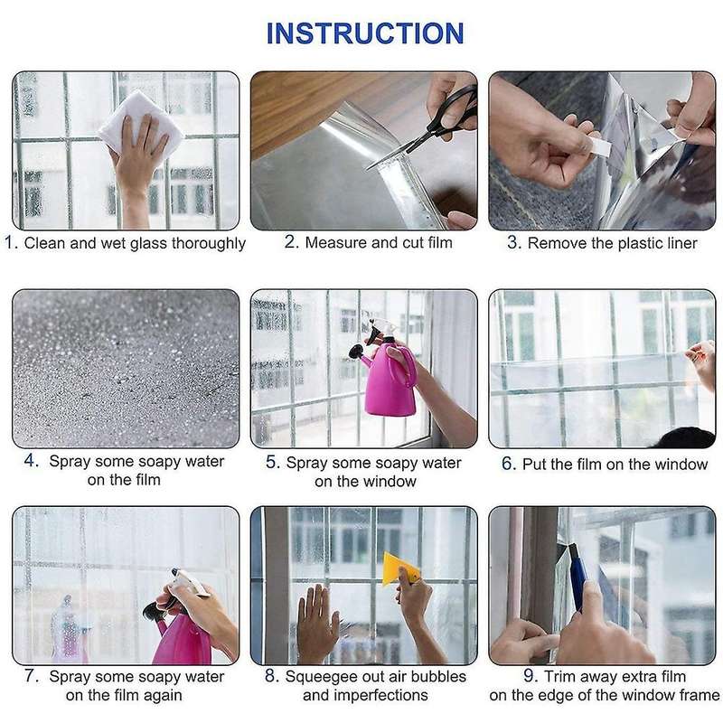 One Way Silver Reflective Adhesive Window Film, for Glass Window A