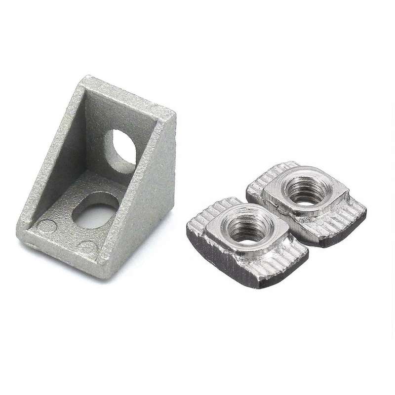 50pcs M4-20 T-nut Thread T Slot Hammer Head Drop In Nut 50pcs Silver