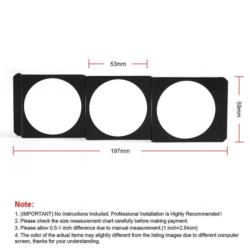 Triple 52mm X 3 Gauge Holder Pod Panel - Standard Stereo Radio Slot
