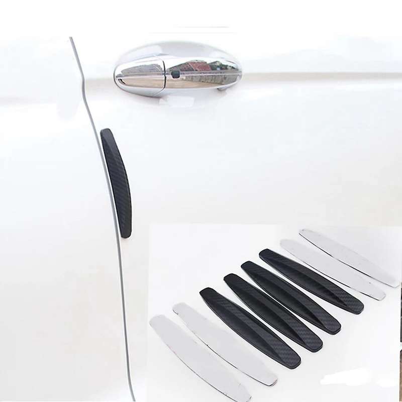 1 Set Of 40x5 Cm Car Bumper Scratch Strip Stickers 2pcs 14x2.5cm 4pcs