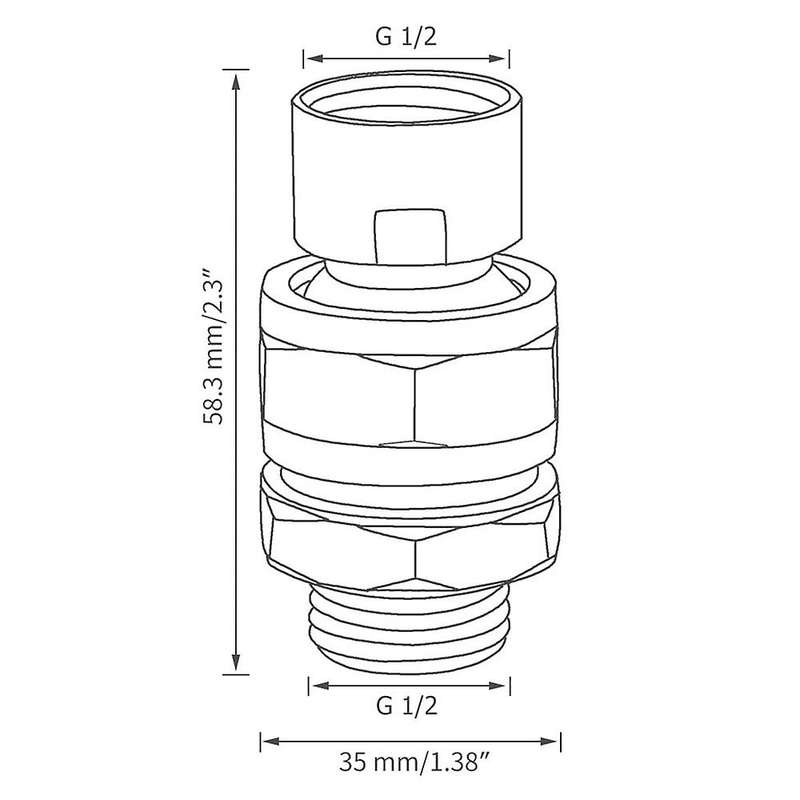 Shower Head Swivel Ball Adapter Joint Brass Adjustable Arm Extension