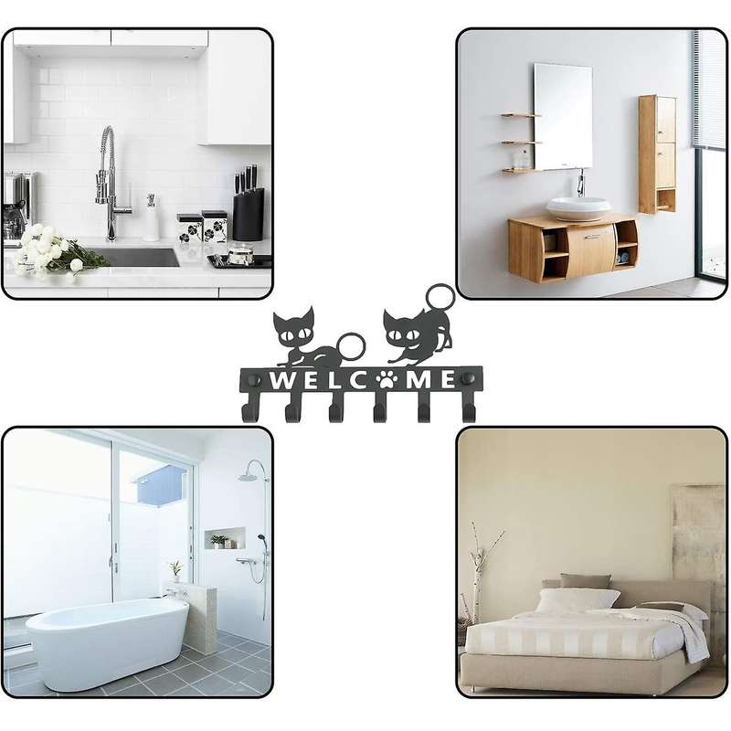 Wall Mounted Cat Coat Racks,for Bathroom,hat and Dog Leash Holder,2