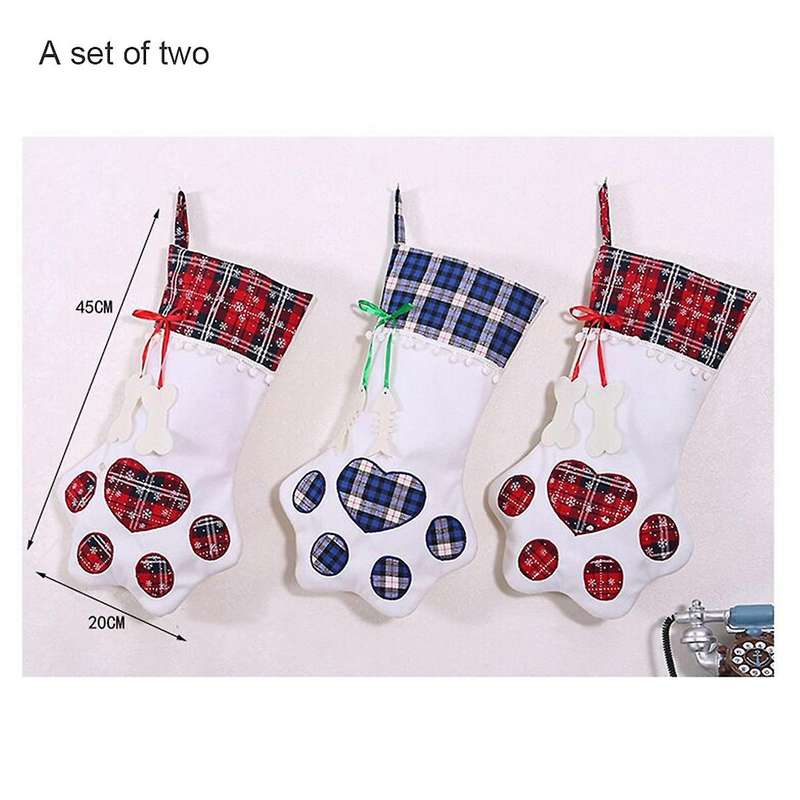 Creative Dog Christmas Socks Christmas Decorations Gift Bag(2pcs)