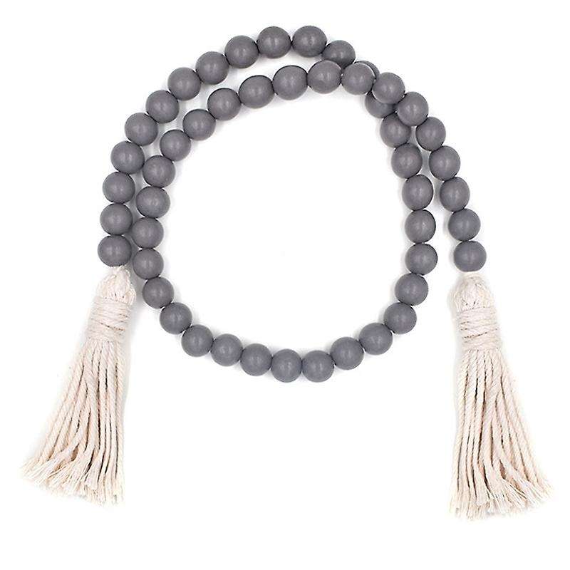 2 Pcs Tassel Beaded Country Bohemian Beads Wall Hanging Decor 96cm