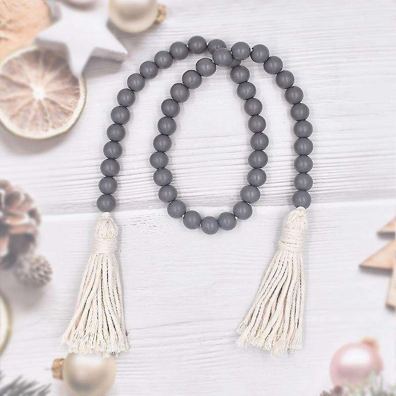 2 Pcs Tassel Beaded Country Bohemian Beads Wall Hanging Decor 96cm