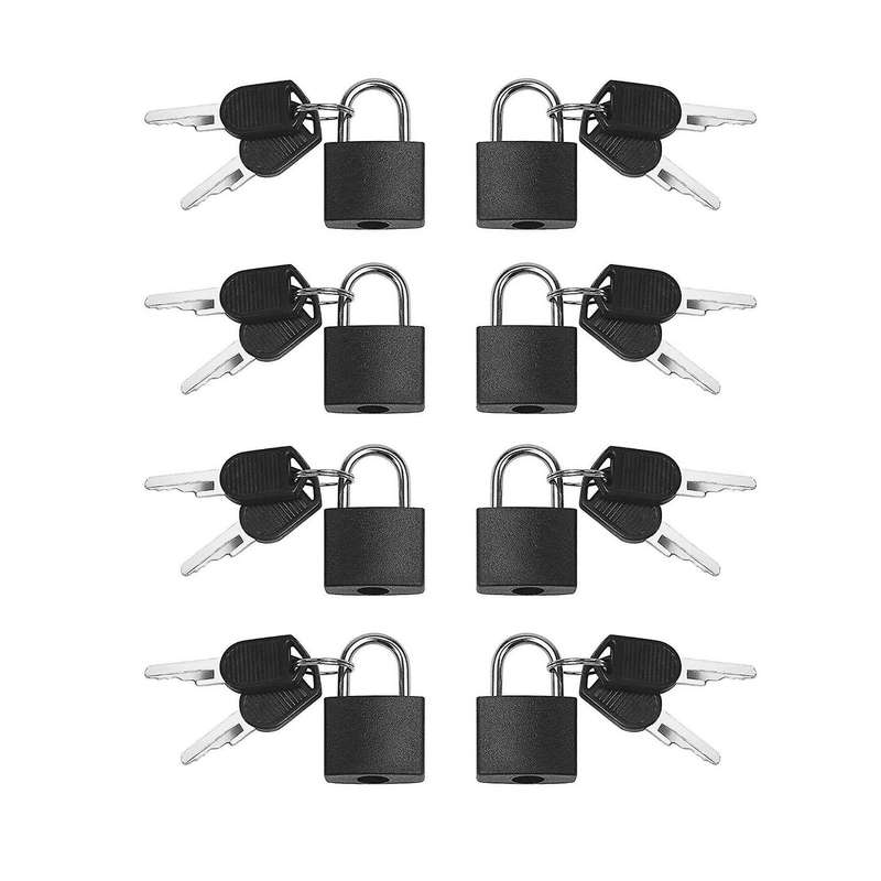8 Pack Locks Small Padlock with Key Luggage Gym for Outdoor School B