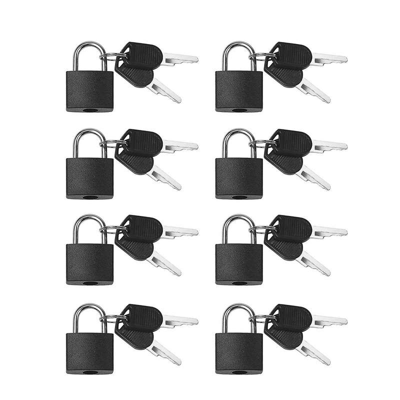 8 Pack Locks Small Padlock with Key Luggage Gym for Outdoor School B