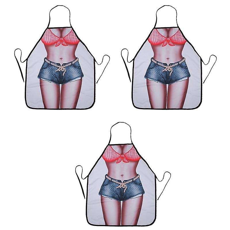 3x Bikini & Shorts Sexy Kitchen Apron Funny Cooking Aprons for Women