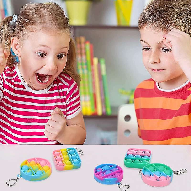 8 Pcs Silicone Keychain Toy Fidget Toy Office Desk Toy for Kids