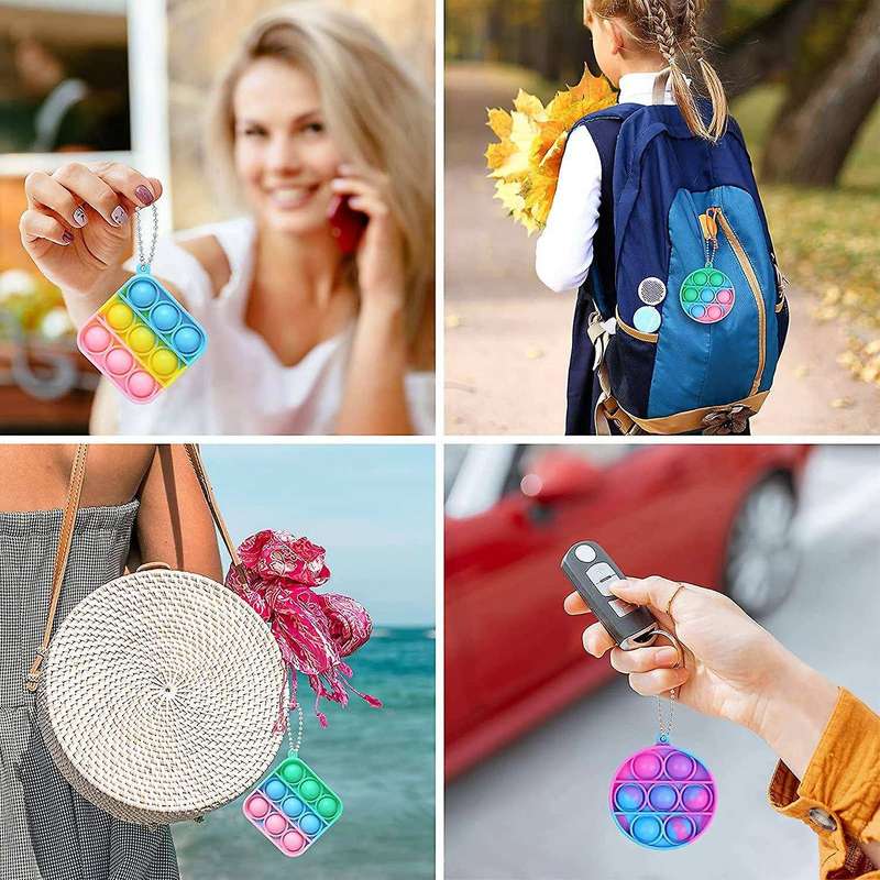 8 Pcs Silicone Keychain Toy Fidget Toy Office Desk Toy for Kids