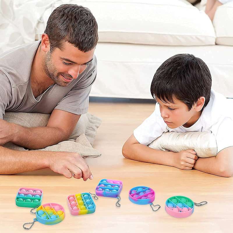 8 Pcs Silicone Keychain Toy Fidget Toy Office Desk Toy for Kids