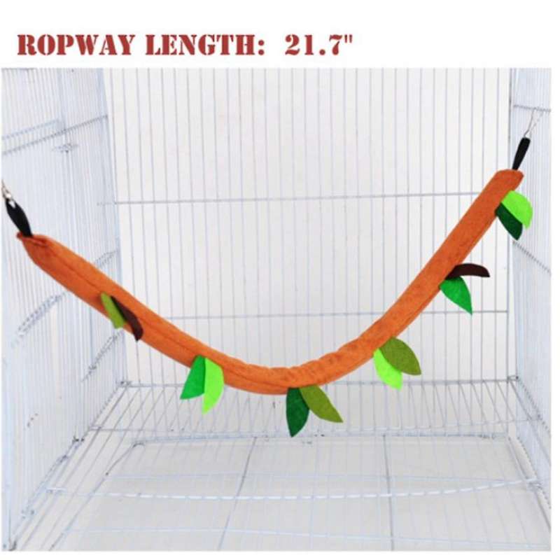 5pcs Leaf Wood Design Small Animal Hammock Channel Ropeway Swing